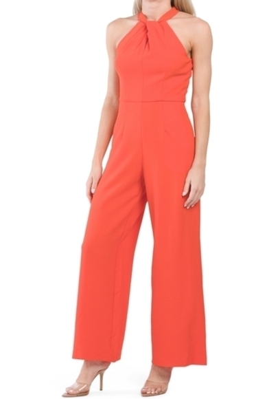 JULIA Jordan Halter Neck Orange Jumpsuit - Picture 1 of 17